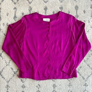 Calvin Klein Studio Pink Long Sleeve Silk Blouse